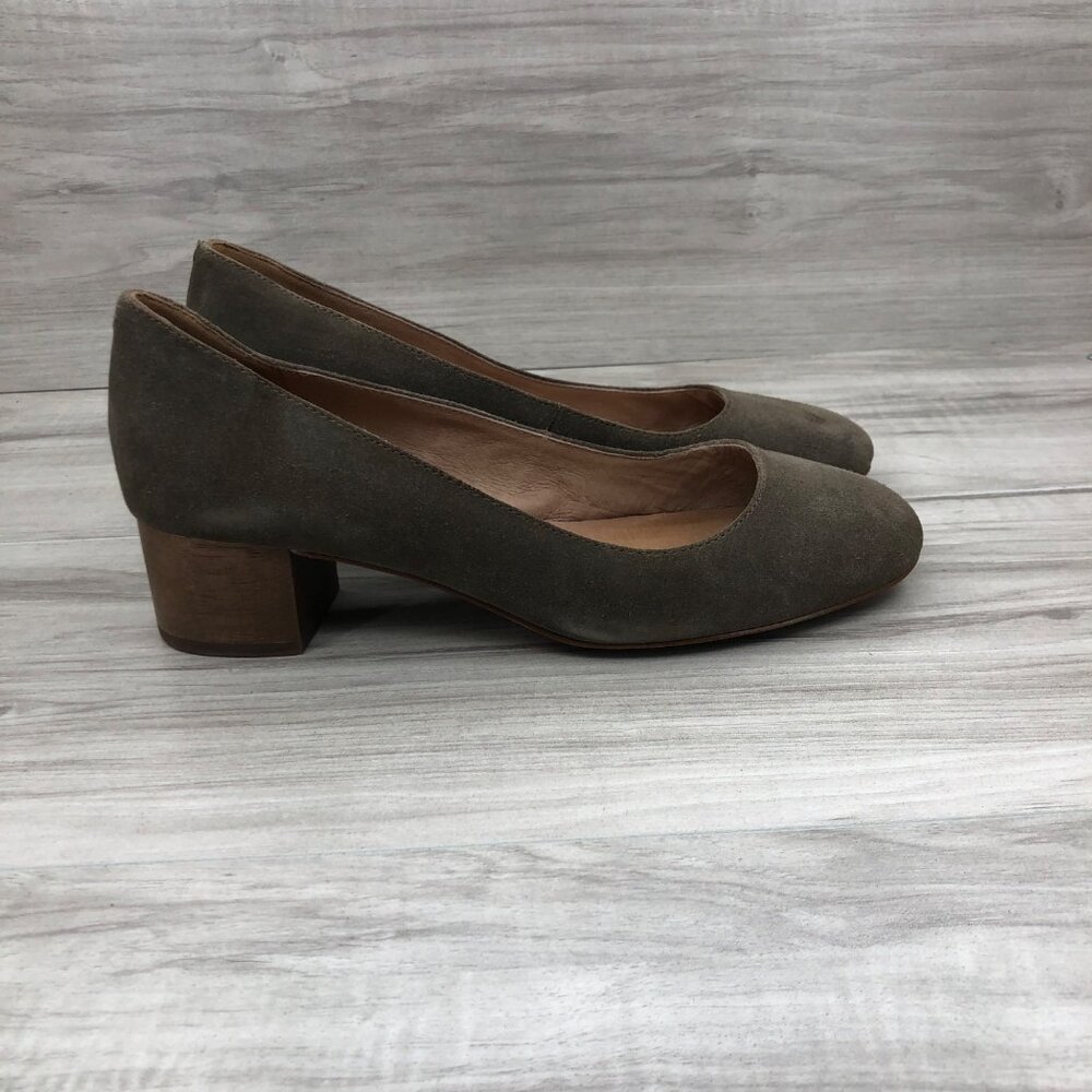 Madewell Heels Womens 8.5 Brown Suede Slip On Pump Shoes
